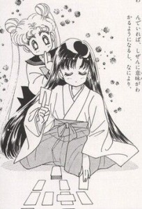 Rei doing a tarot card reading