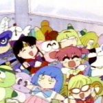 Gyopi and Wapiko next to Sailor Mars and Sailor V