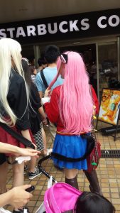 Cosplayers are not allowed to sit inside Starbucks