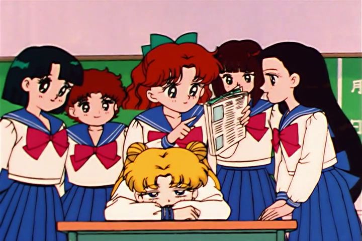 Unfortunately, this doesn't mean Usagi is exempt from school