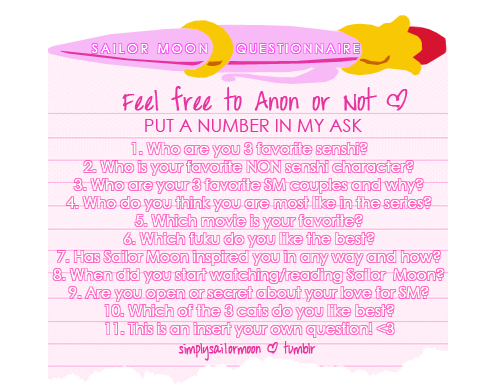 "Sailor Moon Questionnaire" from tumblr user simplysailormoon