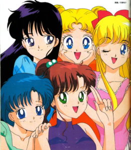 The five Inner Senshi in casual wear