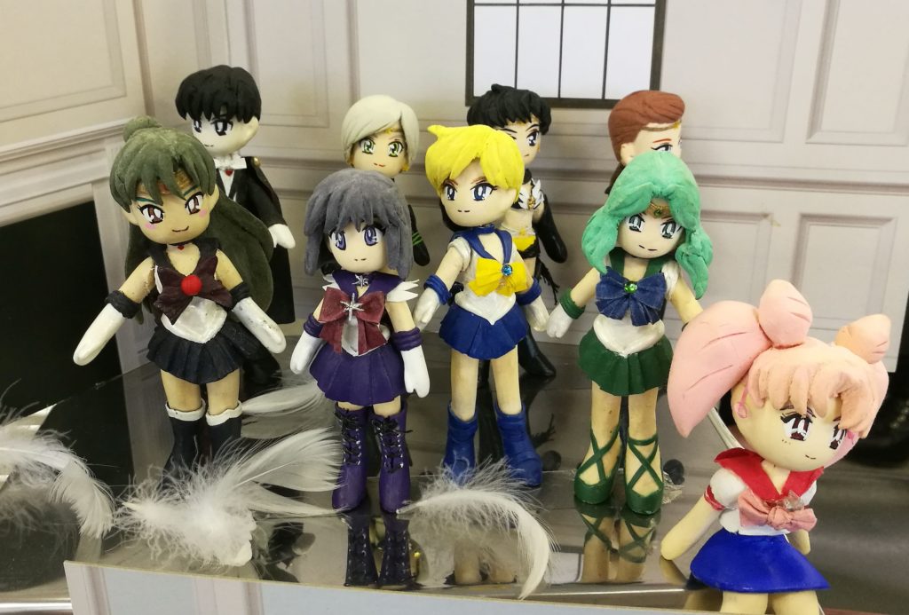 The rest of the handmade Sailor Senshi dolls