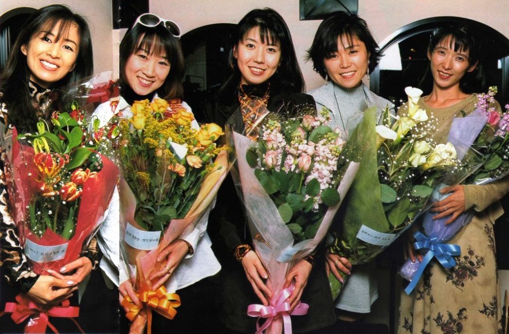 The five Inner Senshi the week before their last recording session (flowers from Ms. Takeuchi)