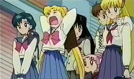 Sailor Moon R: the Movie (note the slip that holds Minako's choker changes from white to red)